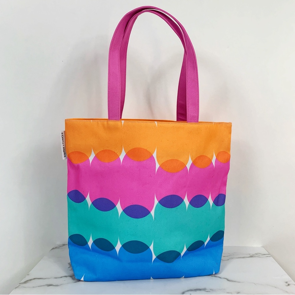 Kapitza x Clinique Multicolored Rainbow Watercolor Tote Bag